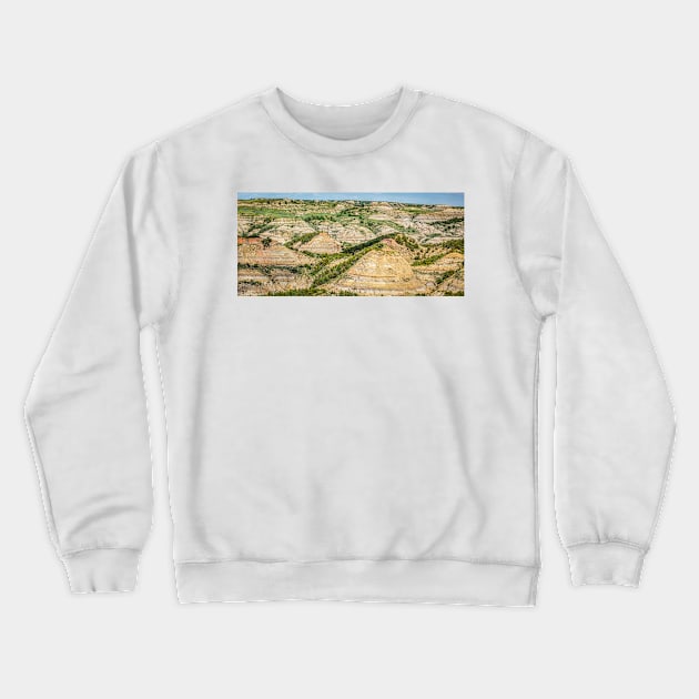 Painted Canyon Overlook North Dakota Crewneck Sweatshirt by Gestalt Imagery